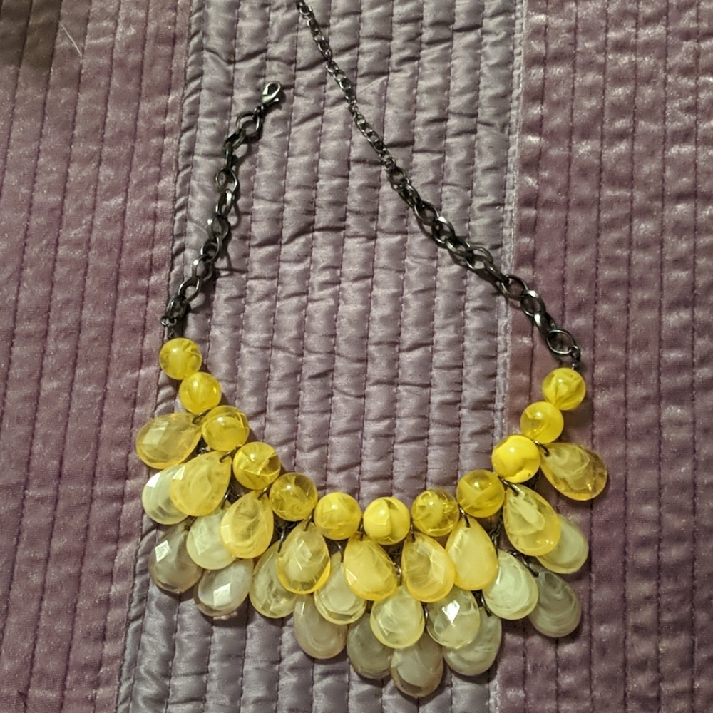 Yellow beaded necklace